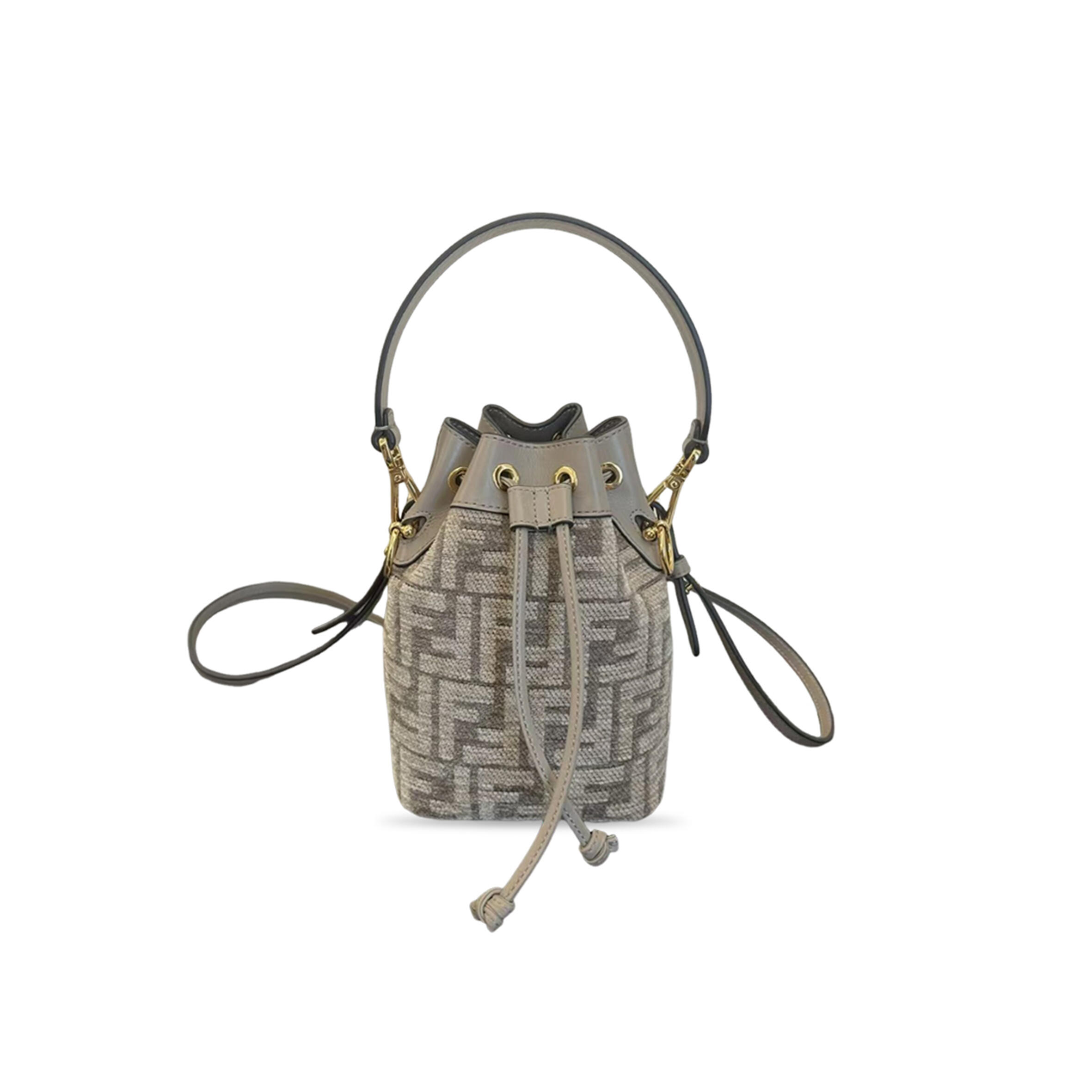 F**di mon tresor mini logo-tapestry bucket bag 8bs010 (18*12*10cm)